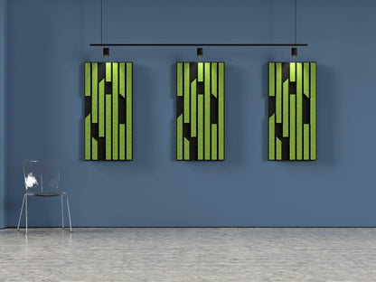 2x4 Acoustic Wall Panel - Bars (Moss on Slate)