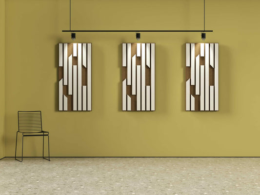 2x4 Acoustic Wall Panel - Bars - Pearl on Taupe