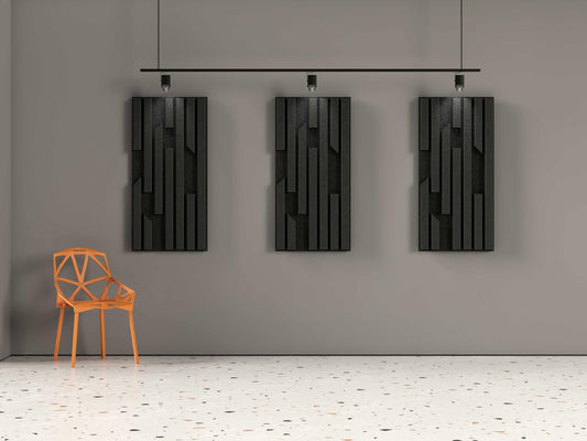 2x4 Acoustic Wall Panel - Bars - Slate on Slate