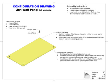 2x4 Acoustic Wall Panel - Beveled