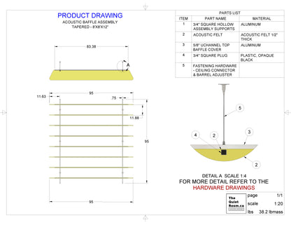 Acoustic Tapered Baffle Assembly 12" High x 8'x8'