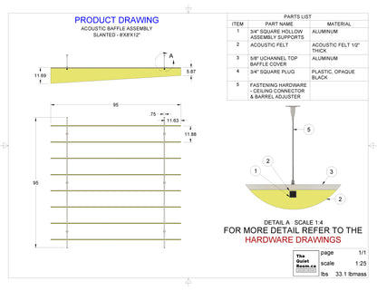 Acoustic_baffle_assembly_8x8_12in_Drawing-Slanted