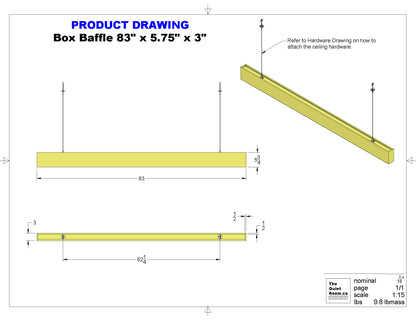 Acoustic Box Baffle Medium 83" x 5.75" x 3"