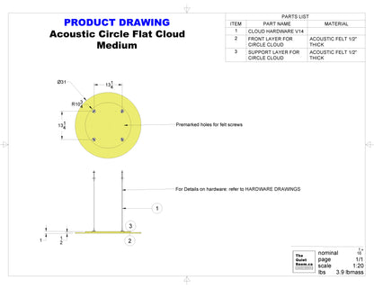 Acoustic Geometric Cloud - Medium Circle 31"