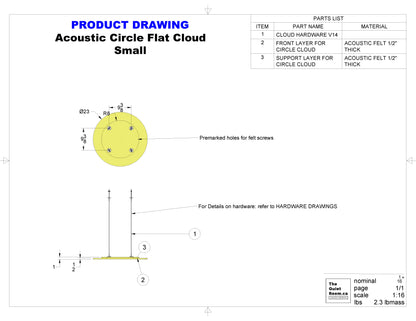 Acoustic Geometric Cloud - Small Circle 23"