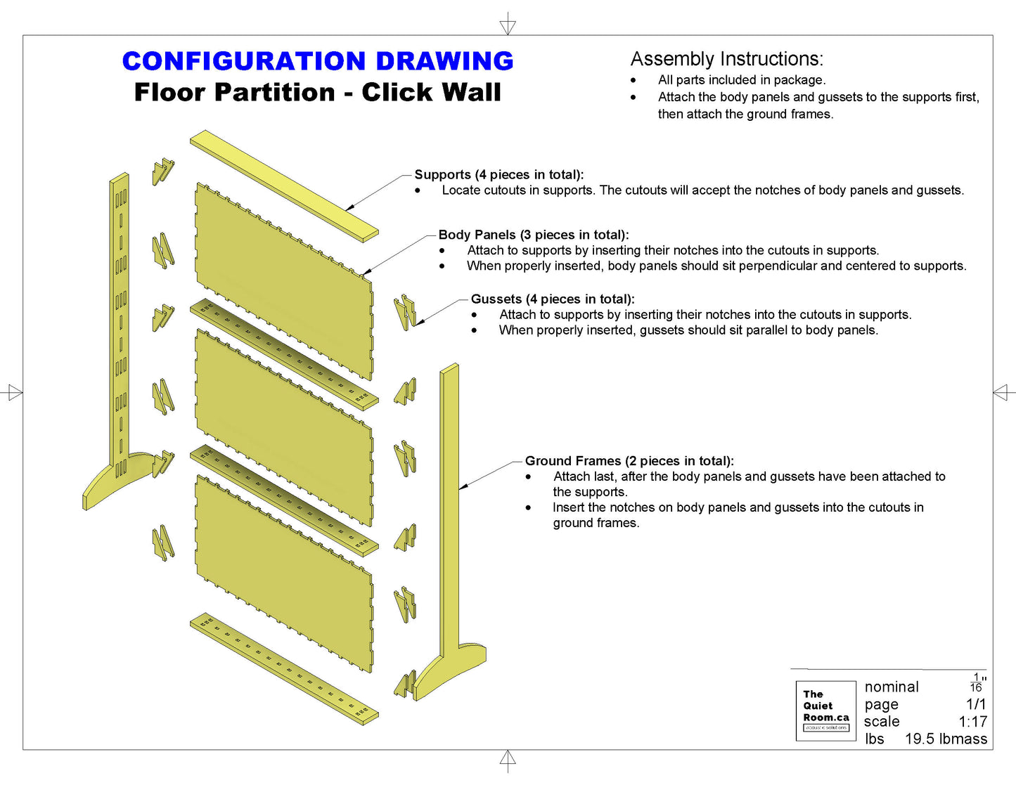 Acoustic Floor Partition - Click Wall