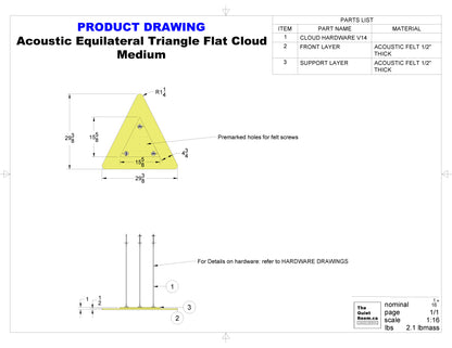 Acoustic Geometric Cloud - Medium Equilateral Triangle 29-3/8"