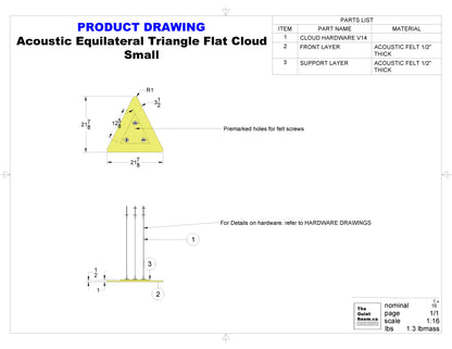 Acoustic Geometric Cloud - Small Equilateral Triangle 21-7/8"