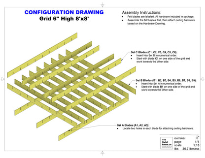 Acoustic Grid 6" High x 8'x8'