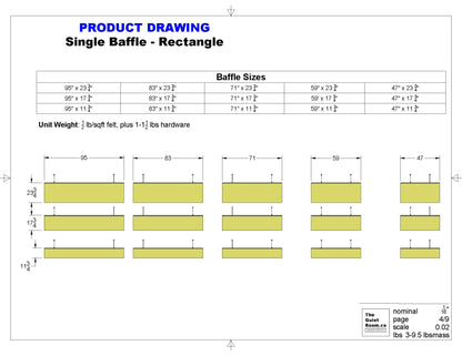 Acoustic Single Baffle - Rectangle