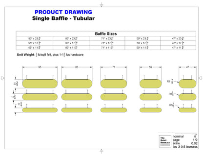 Acoustic Single Baffle - Tubular