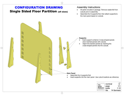 Acoustic Floor Partition - Single Sided