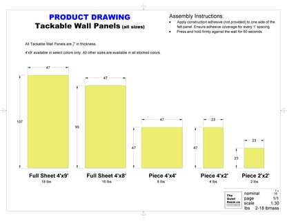 Acoustic 4x8 Tackable Wall Panel