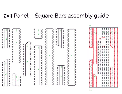 2x4 Acoustic Wall Panel - Bars - Pearl on Slate